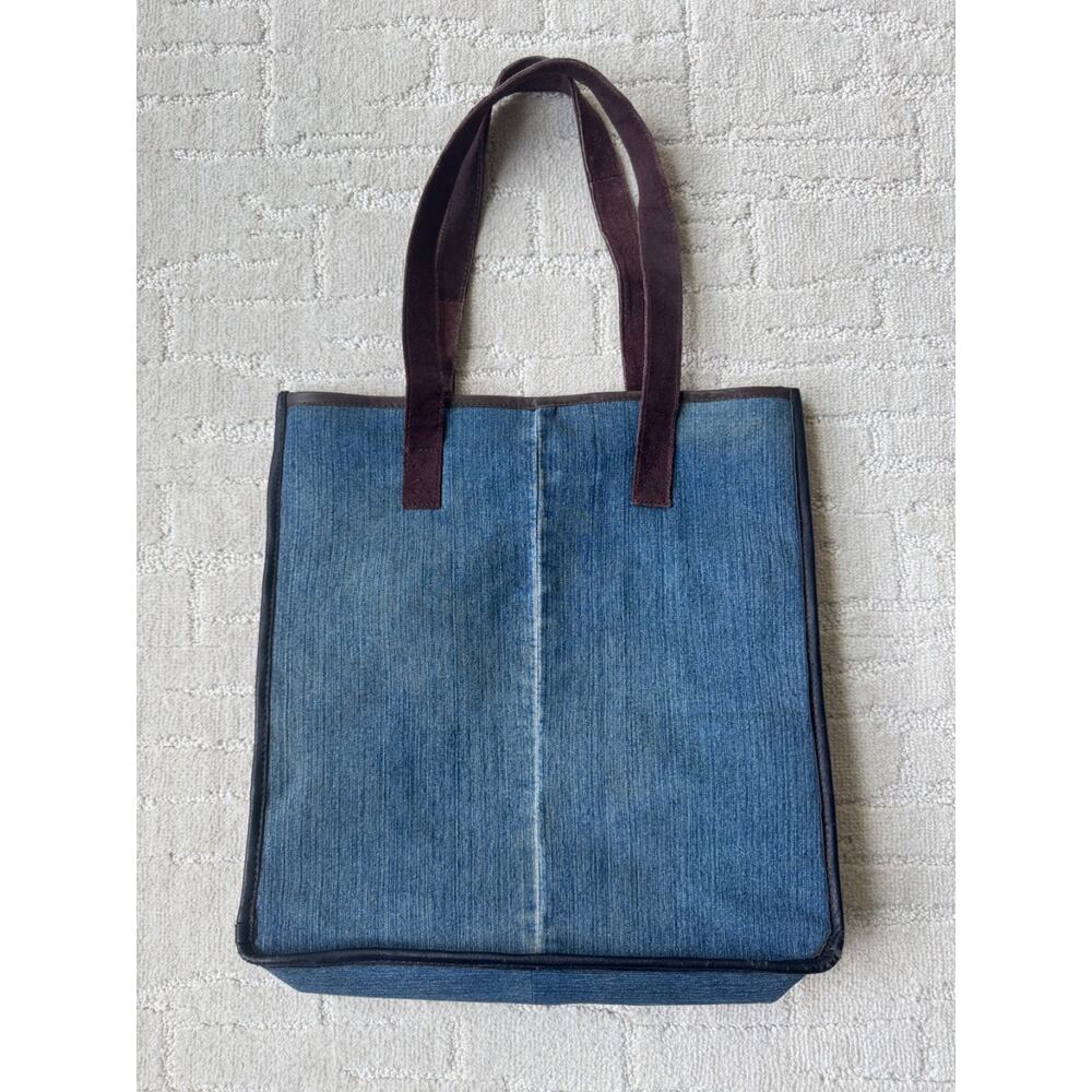 PURSE UNIQUE UPCYCLED LEATHER DESIGNER JEANS TAG LABEL BAG TIRE TRIM PATCHWORK - Picture 2 of 12